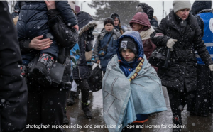 Refugees cross the Ukrainian border to safety